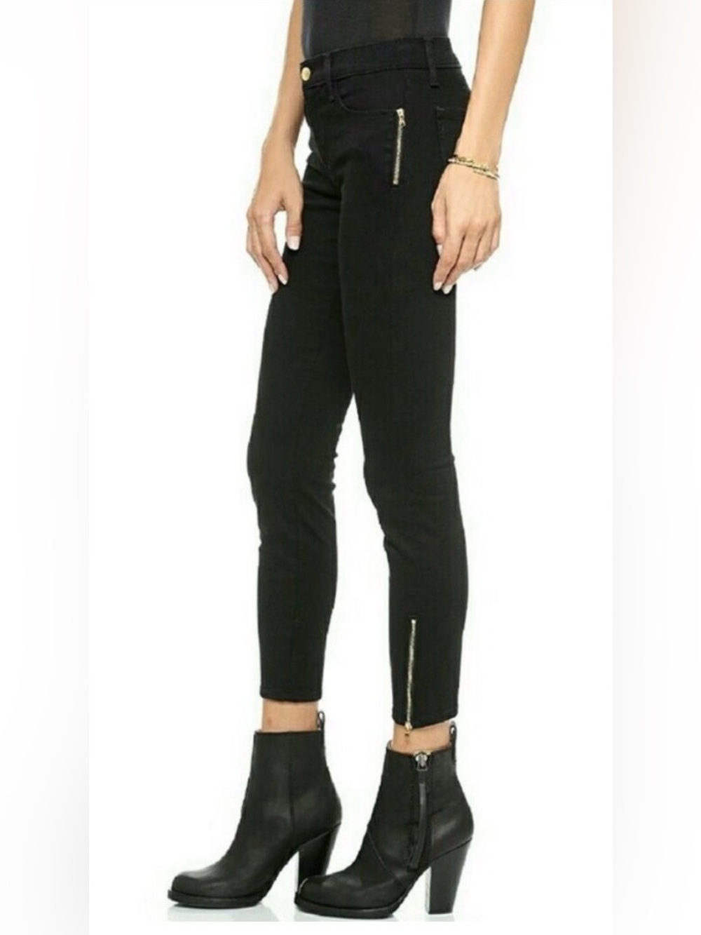 J Brand Tali Jeans with Zipper Accents in Vanity Black Wash, size 27
